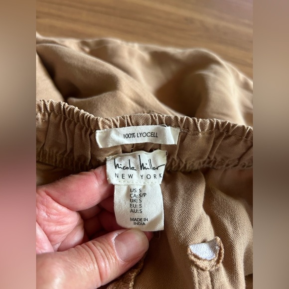 Lyocell, Nicole Miller sz S, cargo khakis, tan, elastic waist & ankles, comfy - Picture 5 of 9